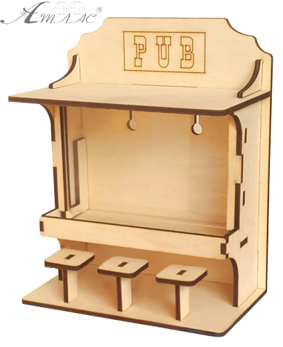 Годівничка № 8/1 Барна стійка фарбована, морилка під лаком 16.3 х 9 х 20 см AS-4302 фото 2