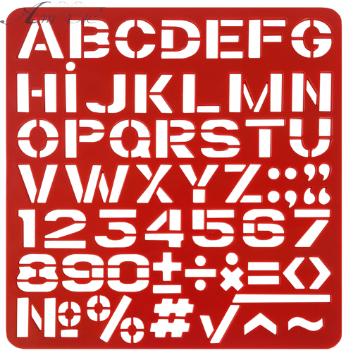 Трафарет Буквы Английские + цифры 13 см AS-0249