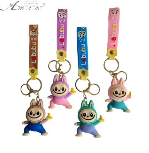 Брелок Лабубу в комбінезоні гумовий 6 см  1748