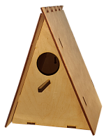 Скворечник № 2/1 треугольный окрашенный, морилка под лаком 16 х 15.5 х 21 см AS-4359