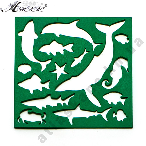 Трафарет "Морські мешканці" 1 шт 13 см AS-0255, К-9067м