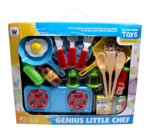 Игрушка Набор посуды с плитой в коробке  W019-6