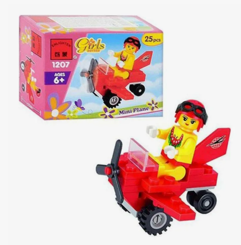 Игрушка Конструктор Brick Мини-самолёт 25 деталей  1207