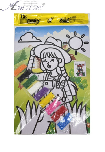 Розмальовки Піском А4 Мікс дизайнів 9 кольорів піску  06529