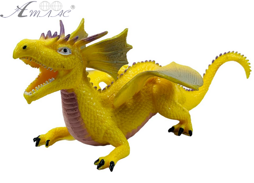 Іграшка Силіконова тягнучка Дракон великий Жовтий 22см  12435