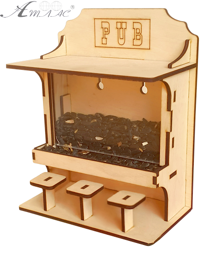 Годівничка № 8/1 Барна стійка фарбована, морилка під лаком 16.3 х 9 х 20 см AS-4302