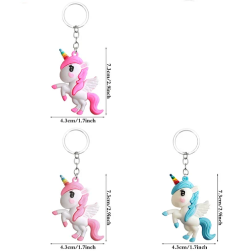 Брелок Единорожка розовый и голубой 7 см резиновый  16400 фото 2