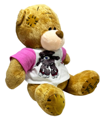 Игрушка Мягкая Мишка коричневый в футболке 20 см  М12599 фото 2
