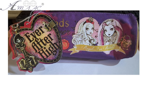 Пенал школьный 1 Вересня на 1 молнии, косметичка треугольный, фиолетовый 530843