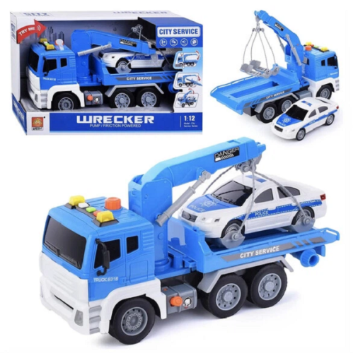 Игрушка Машинка Эвакуатор + Полиция инерционная свет и звук 31 см  WY831B фото 2