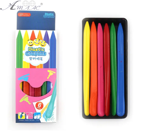 Крейда воскова Crayons  6 кольорів у пластиковій коробці  3833-6