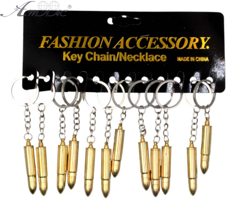 Брелок Пуля металл полая внутри с резьбой 4см  00832