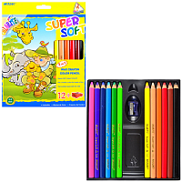 Олівці кольорові Marco Jumbo Colorite 12 кольорів суперм'який трикутні + точилка 1650-12CB