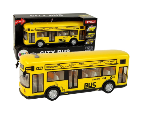 Игрушка Автобус City Bus желтый 27 см свет и звук  17734 фото 2