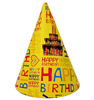 Колпак детский именинный D- 12 см Мультик    02273