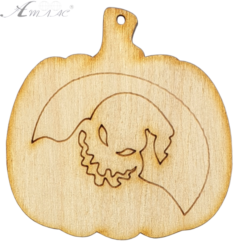 Фигурка фанерная - Тыква с привидением 6 x 6 см AS-4623, В-0208 Фигурка фанерная - Тыква с привидением 6 x 6 см AS-4623, В-0208