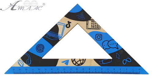 Треугольник деревянный 20см Синий гаджеты  AS-0672