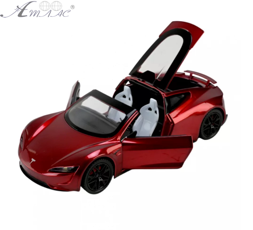 Машинка Автопром Tesla Roadster Червона 19см  AP7729 фото 2