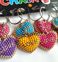 Брелок Серце колір мікс 3 см  07661