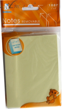 Папір для нотаток з липким шаром 76 х 101 Leader 100 арк жовтий 121780