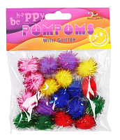 Декор Помпони Кольорові 6 кольорів  18 штук  MQ4005
