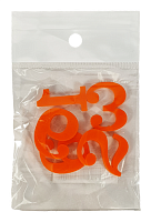 Пластиковые Цифры арабские 4шт оранжевые 3мм h=3см AS-0068