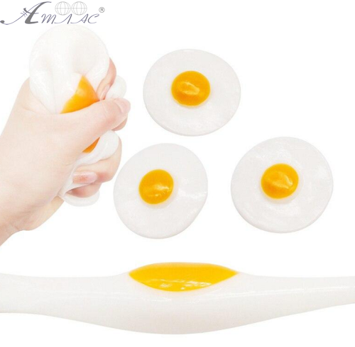 Игрушка Лизун держащий форму Яйцо Глазунья  8см  1163