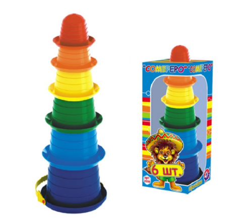 Игрушка Пирамида пластиковая Самбреро 2 11х34 см из пасочек  2698