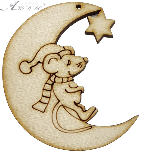 Фігурка фанерна - Мишеня на місяці 7 см AS-4688, В-0253