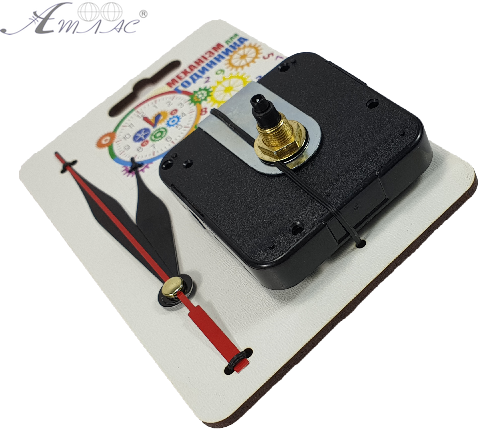 Часовой механизм Super 8 мм Шагающий с тремя стрелками на МДФ подложке AS-0281 фото 2 Часовой механизм Super 8 мм Шагающий с тремя стрелками на МДФ подложке AS-0281 фото 2