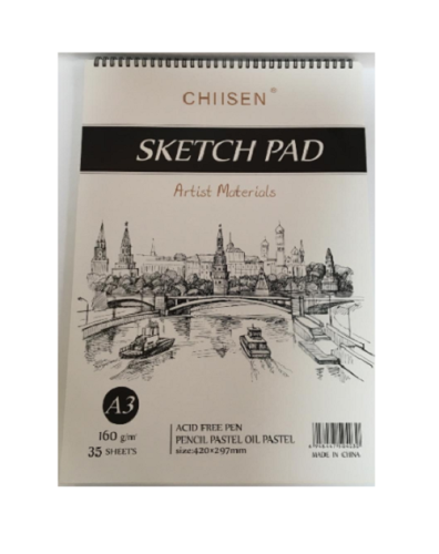 Скетчбук для рисования А3  спираль 35 листов CHIISEN  10734