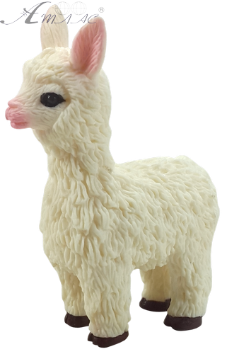 Іграшка силіконова антистрес, Лама біла 8 см  03815