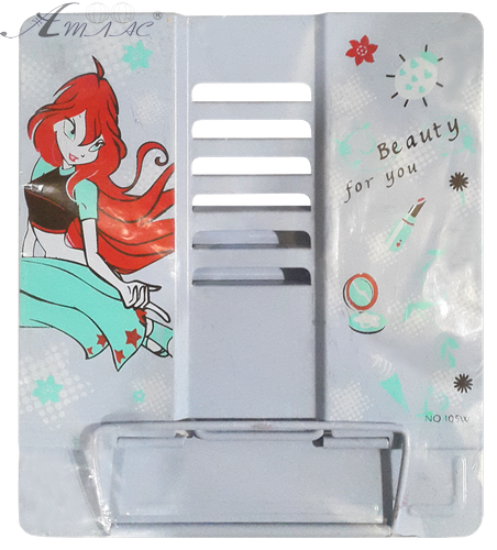 Підставка для книг металічна блакитна/сіра, малюнок мікс 04773 Підставка для книг металічна блакитна/сіра, малюнок мікс 04773