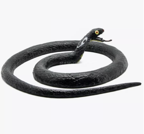 Игрушка силиконовая антистресс Змея Кобра черная  08641