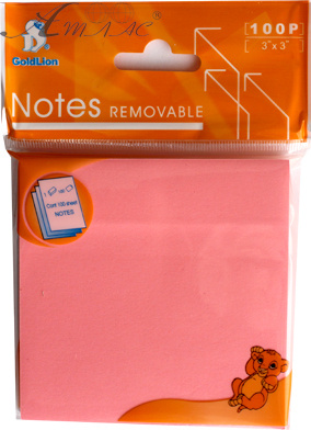 Папір для нотаток з липким шаром 76 х 76 Рожевий Notes 121794