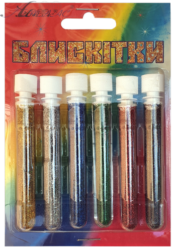 Блестки (Глиттер) Набор № 12 - 2 гр ( 6 шт ) - Золото Гол + Серебро Гол + Синий Гол + Зеленый Гол + Красный Гол + Асфальт Гол AS-2212, А-982