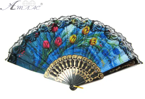 Іграшка Віяло Чорний ручний складний з тканини 23 см 06439 фото 2 Іграшка Віяло Чорний ручний складний з тканини 23 см 06439 фото 2