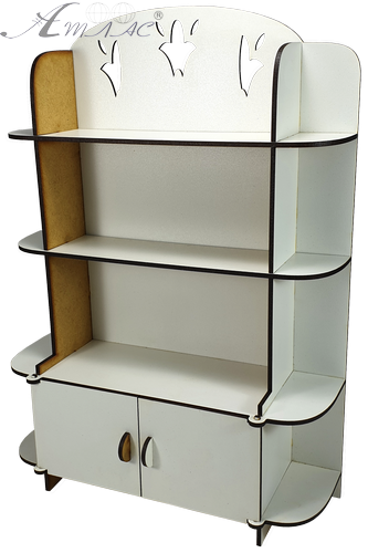 Мебель для кукол ростом 30 см - Шкаф № 3 книжный 23 х 8 х 32 см из МДФ AS-6012, М-2039 Мебель для кукол ростом 30 см - Шкаф № 3 книжный 23 х 8 х 32 см из МДФ AS-6012, М-2039