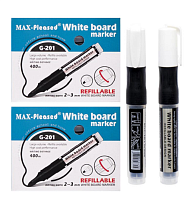 Маркер сухостираемый Max-Pleased скошенный черный   15152