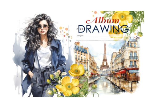 Альбом для рисования А4 40 листов скоба МД Девушка  24132