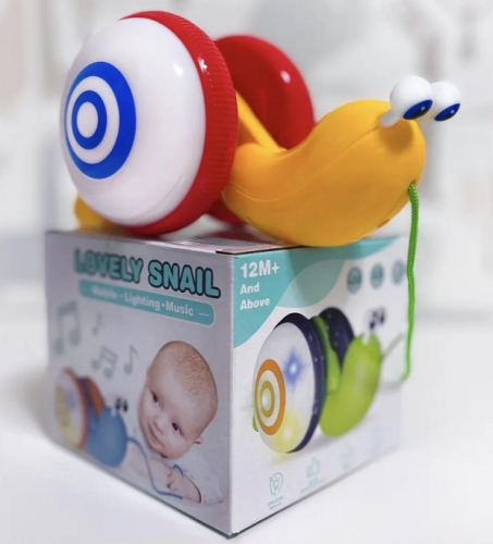 Игрушка Каталка Улитка на веревочке 19 см в коробке  07785  фото 2
