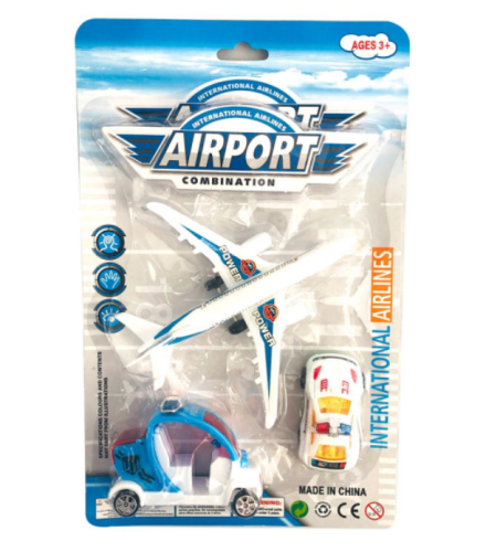 Игрушка Набор Аэропорт, самолет с машинами пластиковый 17 см  2615А-В     фото 2