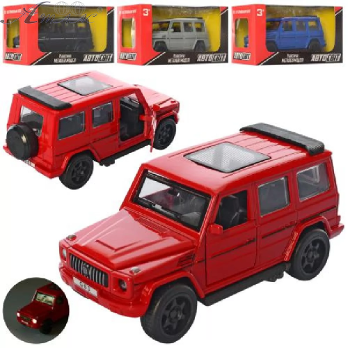 Машинка Автосвіт Mercedes-Benz G-Class кубик Синий матовый 12см  2433