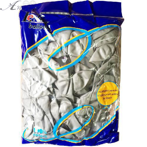 Шары воздушные 26 см серебро 992153 Шары воздушные 26 см серебро 992153