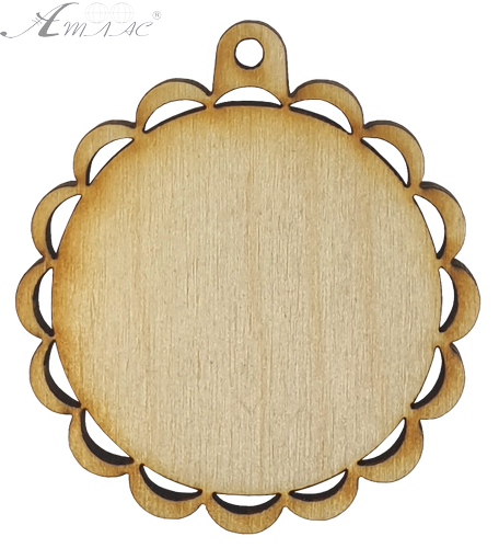 Фігурка фанерна - Кулон круглий різьблений 45 мм AS-4665, В-0132