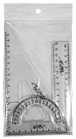 Набір Лінійка 15 см + Трикутник + транспортир AS-0615, К-9100