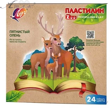 Пластилин Луч "Зоо Мини" 24 цв. 360 г. 30С1809-08