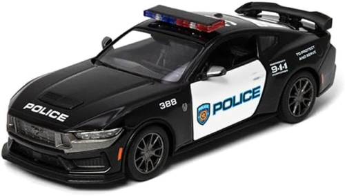 Машинка Kinsmart Ford Mustang 2024 Dark Horse Police черная  KT5455WP