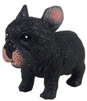 Игрушка силиконовая антистресс, собака бульдог черный 6 см 03337