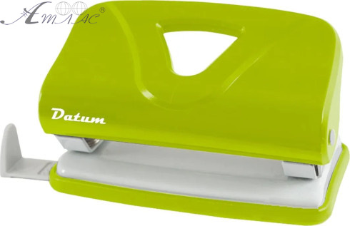 Дырокол 10 л Datum зеленый 12 х 6 см 240123